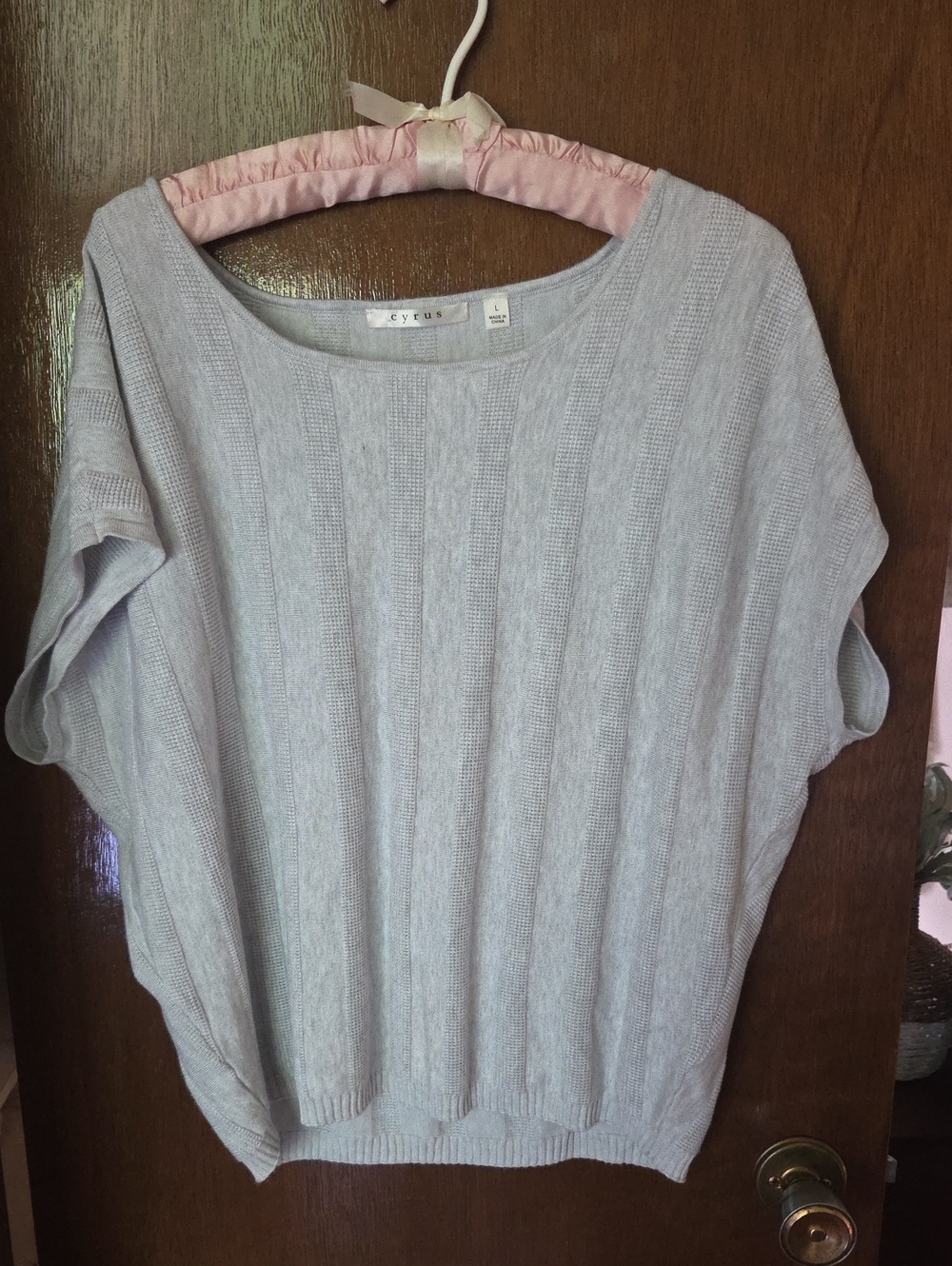 Cyrus Cap Sleeve Sweater Gray Large